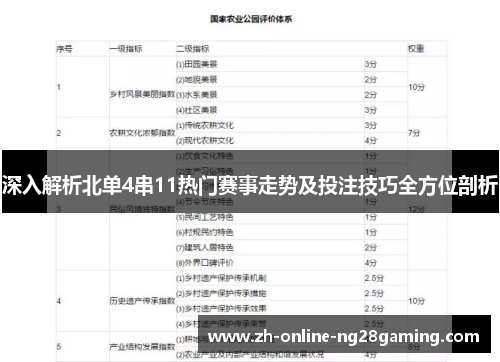 深入解析北单4串11热门赛事走势及投注技巧全方位剖析