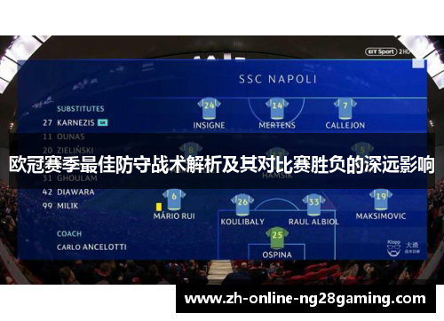 欧冠赛季最佳防守战术解析及其对比赛胜负的深远影响